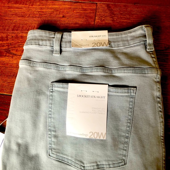 Soft Surroundings Ice Kissed Plus Size Straight Leg Jeans w/Gold Embellishment - Picture 2 of 8